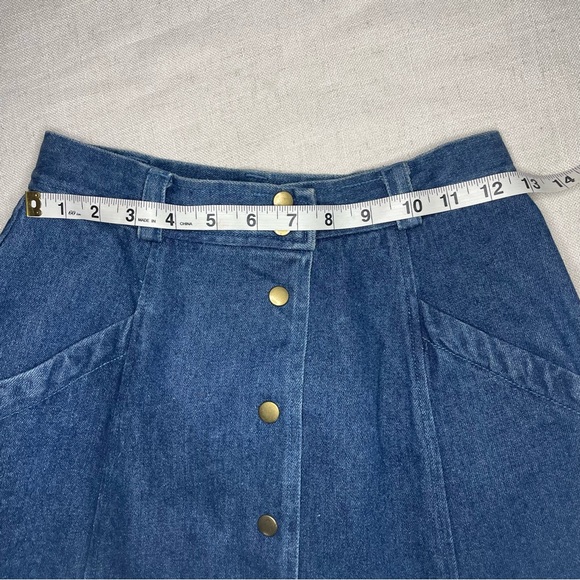 Vintage Western Boho High Waisted Denim Maxi Skirt - Picture 11 of 13